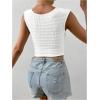 imageSOLY HUX Womens Square Neck Crop Tank Tops Going Out Slim Fit Tops Sleeveless Summer VestPlain White