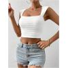 imageSOLY HUX Womens Square Neck Crop Tank Tops Going Out Slim Fit Tops Sleeveless Summer VestPlain White
