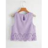 imageSOLY HUX Womens Summer Tank Tops Hollow Out Scallop Trim Sleeveless Vest Crop TopMauve Purple