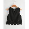 imageSOLY HUX Womens Summer Tank Tops Hollow Out Scallop Trim Sleeveless Vest Crop TopPure Black