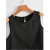 imageSOLY HUX Womens Summer Tank Tops Hollow Out Scallop Trim Sleeveless Vest Crop TopPure Black