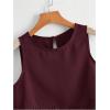 imageSOLY HUX Womens Summer Tank Tops Hollow Out Scallop Trim Sleeveless Vest Crop TopPure Burgundy