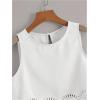 imageSOLY HUX Womens Summer Tank Tops Hollow Out Scallop Trim Sleeveless Vest Crop TopPure White