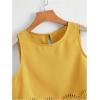 imageSOLY HUX Womens Summer Tank Tops Hollow Out Scallop Trim Sleeveless Vest Crop TopPure Yellow
