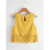 imageSOLY HUX Womens Summer Tank Tops Hollow Out Scallop Trim Sleeveless Vest Crop TopPure Yellow