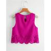 imageSOLY HUX Womens Summer Tank Tops Hollow Out Scallop Trim Sleeveless Vest Crop TopRed Violet