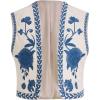 imageSOLY HUX Womens Floral Embroidery Vest Boho Casual Open Front Sleeveless Cardigan WaistcoatBlue and White Floral