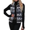 imageSOLY HUX Womens Graphic Jacket Vest Fuzzy Fleece Zip Up Cardigan Sleeveless Casual Outwear with PocketsGrey Geo