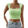 imageSOLY HUX Womens Square Neck Crop Tank Tops Going Out Slim Fit Tops Sleeveless Summer VestLime Green
