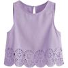 imageSOLY HUX Womens Summer Tank Tops Hollow Out Scallop Trim Sleeveless Vest Crop TopMauve Purple