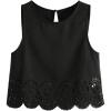 imageSOLY HUX Womens Summer Tank Tops Hollow Out Scallop Trim Sleeveless Vest Crop TopPure Black