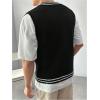 imageSOLY HUX Mens Striped Cable Knit Sweater Vest V Neck Sleeveless Casual School Sweater TopsBlack Striped