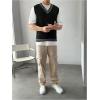 imageSOLY HUX Mens Striped Cable Knit Sweater Vest V Neck Sleeveless Casual School Sweater TopsBlack Striped
