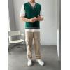imageSOLY HUX Mens Striped Cable Knit Sweater Vest V Neck Sleeveless Casual School Sweater TopsDark Green Striped