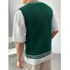 imageSOLY HUX Mens Striped Cable Knit Sweater Vest V Neck Sleeveless Casual School Sweater TopsDark Green Striped