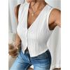 imageSOLY HUX Womens Button Down Vest Sleeveless V Neck Textured Shirt Summer Tank Tops WaistcoatSolid White