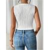 imageSOLY HUX Womens Button Down Vest Sleeveless V Neck Textured Shirt Summer Tank Tops WaistcoatSolid White