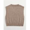 imageSOLY HUX Womens Cable Knit V Neck Sweater Vest Sleeveless Casual Cropped Knit VestApricot