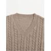 imageSOLY HUX Womens Cable Knit V Neck Sweater Vest Sleeveless Casual Cropped Knit VestApricot