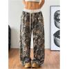 imageSOLY HUX Womens Camo Pants Wide Leg Baggy Sweatpants Elastic Waist Drawstring Loose PantsGreen Camo