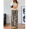 imageSOLY HUX Womens Camo Pants Wide Leg Baggy Sweatpants Elastic Waist Drawstring Loose PantsGreen Camo