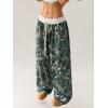imageSOLY HUX Womens Camo Pants Wide Leg Baggy Sweatpants Elastic Waist Drawstring Loose PantsGreen Printed