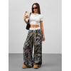 imageSOLY HUX Womens Camo Pants Wide Leg Baggy Sweatpants Elastic Waist Drawstring Loose PantsGrey Camo