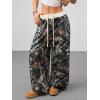imageSOLY HUX Womens Camo Pants Wide Leg Baggy Sweatpants Elastic Waist Drawstring Loose PantsGrey Camo