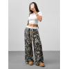 imageSOLY HUX Womens Camo Pants Wide Leg Baggy Sweatpants Elastic Waist Drawstring Loose PantsGrey Camo