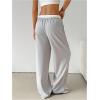 imageSOLY HUX Womens Drawstring Elastic Waist Wide Leg Pants Color Block Long Pants with PocketsGrey and White