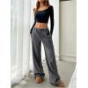 imageSOLY HUX Womens Drawstring Sweatpants Low Rise Baggy Wide Leg Pants with PocketsPure Grey