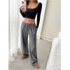 imageSOLY HUX Womens Drawstring Sweatpants Low Rise Baggy Wide Leg Pants with PocketsPure Grey