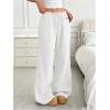 imageSOLY HUX Womens Drawstring Sweatpants Low Rise Baggy Wide Leg Pants with PocketsWhite Letter
