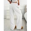 imageSOLY HUX Womens Drawstring Sweatpants Low Rise Baggy Wide Leg Pants with PocketsWhite Letter