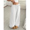 imageSOLY HUX Womens Drawstring Sweatpants Low Rise Baggy Wide Leg Pants with PocketsWhite Letter