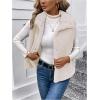 imageSOLY HUX Womens Fleece Vests Outerwear Button Down Collar Sleeveless Jackets Fuzzy Fall Winter Sherpa VestPure White