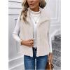 imageSOLY HUX Womens Fleece Vests Outerwear Button Down Collar Sleeveless Jackets Fuzzy Fall Winter Sherpa VestPure White