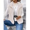 imageSOLY HUX Womens Fleece Vests Outerwear Button Down Collar Sleeveless Jackets Fuzzy Fall Winter Sherpa VestPure White