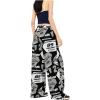 imageSOLY HUX Womens Graphic Baggy Pants Drawstring High Waisted Baggy Sweatpants with Pocket StreetwearBlack Graphic
