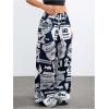 imageSOLY HUX Womens Graphic Baggy Pants Drawstring High Waisted Baggy Sweatpants with Pocket StreetwearDark Blue