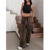 imageSOLY HUX Womens Leopard Pants Wide Leg Cheetah Print Drawstring Baggy Sweatpants Y2K StreetwearBrown Leopard