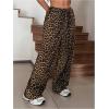 imageSOLY HUX Womens Leopard Pants Wide Leg Cheetah Print Drawstring Baggy Sweatpants Y2K StreetwearBrown Leopard