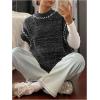 imageSOLY HUX Womens Mock Neck Sweater Vest Sleeveless Knit Loose Pullover Tank TopPure Grey