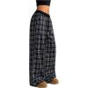 imageSOLY HUX Womens Plaid Pants Drawstring Waist Wide Leg Baggy Pants Long Trousers with PocketsMulticoloured Plaid