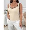 imageSOLY HUX Womens Plus Size Summer Tank Top Ribbed Knit Sweetheart Neck Slim Fitted Tops Sleeveless VestApricot Black
