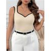 imageSOLY HUX Womens Plus Size Summer Tank Top Ribbed Knit Sweetheart Neck Slim Fitted Tops Sleeveless VestApricot Black