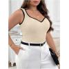 imageSOLY HUX Womens Plus Size Summer Tank Top Ribbed Knit Sweetheart Neck Slim Fitted Tops Sleeveless VestApricot Black