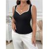 imageSOLY HUX Womens Plus Size Summer Tank Top Ribbed Knit Sweetheart Neck Slim Fitted Tops Sleeveless VestBlack and White