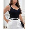 imageSOLY HUX Womens Plus Size Summer Tank Top Ribbed Knit Sweetheart Neck Slim Fitted Tops Sleeveless VestBlack and White