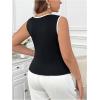 imageSOLY HUX Womens Plus Size Summer Tank Top Ribbed Knit Sweetheart Neck Slim Fitted Tops Sleeveless VestBlack and White